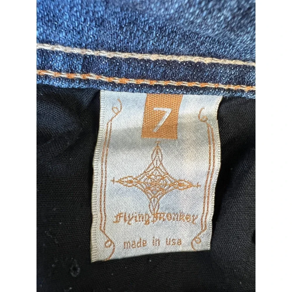 Flare Jeans  Flying Monkey Womens 7 Embellished Y2K Stretch Denim USA Vintage